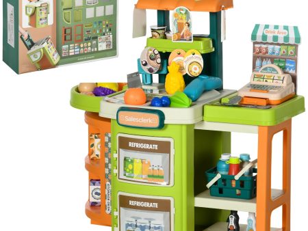 Easycomfort Supermercato Giocattolo per Bambini 3-6 Anni con Cassa e Accessori, Design Pieghevole a Trolley For Sale