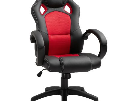 EASYCOMFORT Sedia da Ufficio Stile Gaming, Rosso e Nero Discount