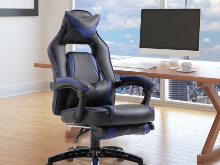 EASYCOMFORT Sedie da ufficio sedia da gaming sedia da scrivania ergonomiche con Rotelle in Ecopelle, Blu e Nero Online Hot Sale